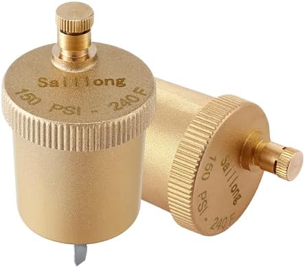 Saillong 2 Pack 1/8 Inch Automatic Air Vent Valve, Automatic Air Bleed Vent, Float Valve for Hot Water Radiators Heating System