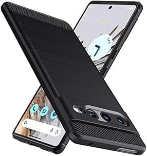 Natbok Compatible for Google Pixel 7 Pro Case, Military-Grade Shockproof Pixel 7 Pro Case, [Carbon Fiber Texture] Soft Flexible TPU Slim Anti-Scratch Protective Case for Google Pixel 7 Pro,Black