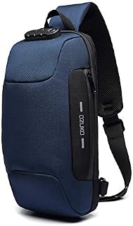 OZUKO Sling Cross Body Backpack, USB Anti-Theft Men's Chest Bag Casual Shoulder Bag