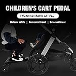 Honhill Mini Buggy Board mit Klettverschluss und verstellbare Stange Sitz Kinderwagen Board für Baby Jogger Travel Pram Kinderwagen Abnehmbarer Steckersitz und Montage (schwarz Doppelrad)