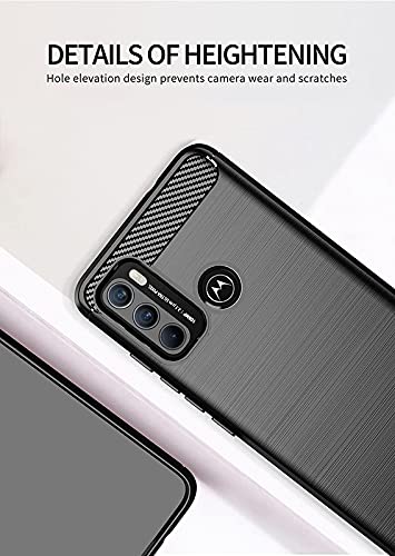 Image of NPRC Hybrid Ultra Slim Protective Case TPU Non-Slip Carbon Fiber Texture Shockproof Case Cover for Moto G60 - Black