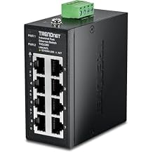 TRENDnet 8-Port Industrial Fast Ethernet DIN-Rail Mini Switch, TI-ELC80, 8 x 10/100Mbps Ports, IP50 Rated Housing, 1.6Gbps Switching Capacity