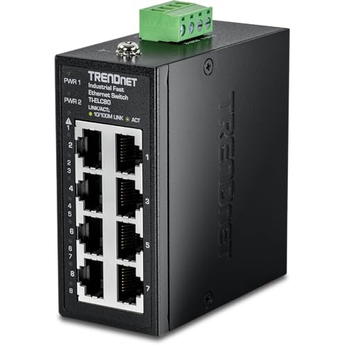 TRENDnet 8-Port Industrial Ethernet DIN-Rail Switch