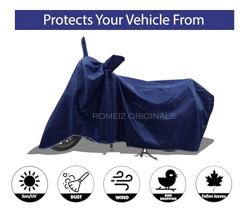 Image of Two Wheeler - Scooty Cover for Ampere Nexus Electric Scooter Scooty Cover with Water-Resistant and Dust Proof Premium 190T Fabric Entire Navy