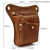 Mens Genuine Leather Messenger Shoulder Bag Motorcycle Bike Riding Cycling Multi-Purpose Thigh Waist Fanny Pack Travel Hiking Sports Camping Pouch, Brown #1