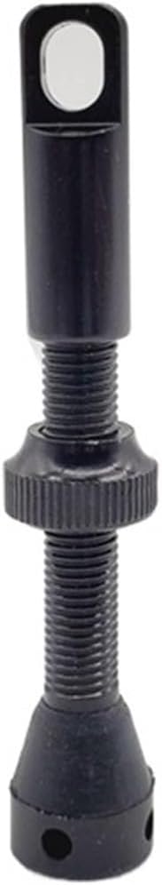 Bicycle Tire Valves 40mm Stem Aluminum Alloy Presta for Road Bike tubeless Valve with Tool Cap(44mm Black x 1)