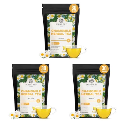 Image of Chamomile Tea For Sleep - Simply 30 Tea bags | SLEEP & RELAXATION | Caffeine Free Flower Based Herbal Tea - Non-Bitter Non-GMO Low Caffeine, Gluten Free Sweet Aroma & Delicious Taste Organic Chamomile Tea | Flower from Dried Flowers & Leaves | Caffeine Free | Loose Leaf Taste | Leaves | For Women & Men