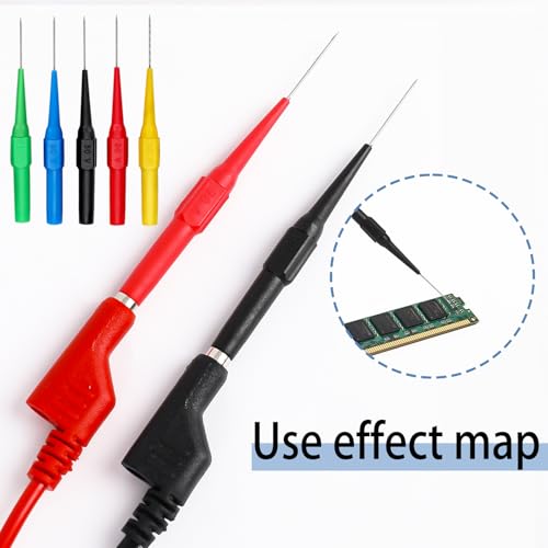 Image of 19pcs Test Back Probe Pin,0.7mm Test Probes Pins Insulation Piercing Needle Wire Piercing Probes Insulation Back Probe Non-Destructive Pin, Multimeter 4mm Banana Socket for Car Tester