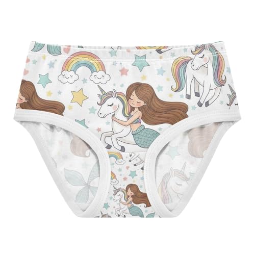 Mermaid Unicorn Rainbow Toddler Underwear, Underwear for Girls, 2T–8 Years