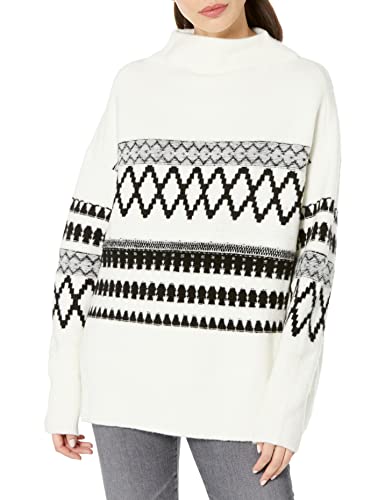 Cable Stitch Women's Mock Neck Cozy Sweater - Oversized Soft Long