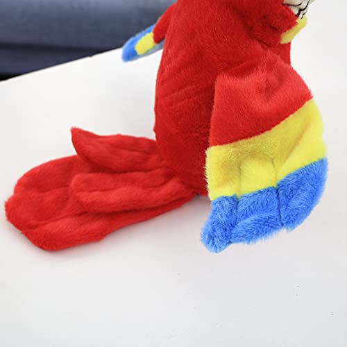 Kuchung Talking Parrot Repeat What You Say Stuffed Animal Plush Toy Macaw Funny Learning Good Electronic Record Animated Bird Shake Wings Speaking Pet Interactive Toys, Red #TOP6