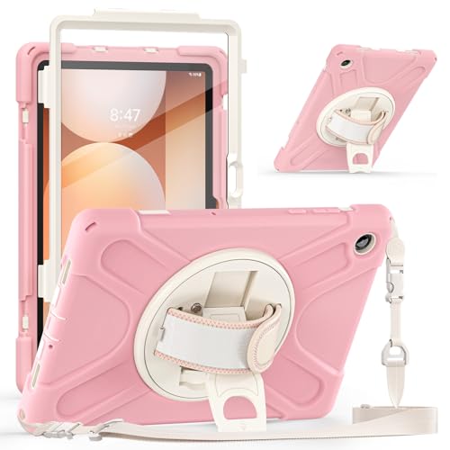 Étui Galaxy Tab A11 Plus pour travailler et voyager les mains libres en rose gold