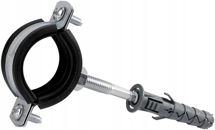 Anti Vibration Single Metal Pipe Clips Clamps Rubber Lined for 15-20mm Pipes (3/8" BSP)