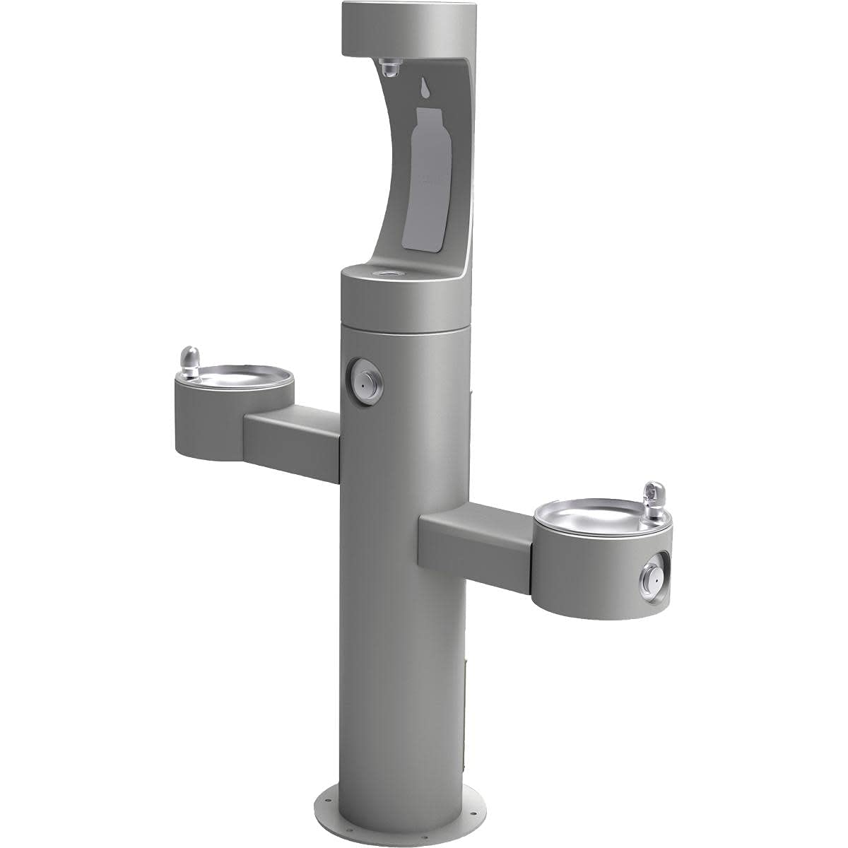 Tri-Level Pedestal Ftn W/Upper Bottle Filler, Ada, Fr, Gry