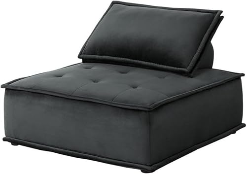 Lilola Home Anna Black Velvet Armless Lounge Chair