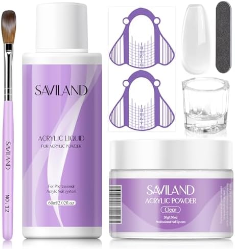 SAVILAND Acrylic Nail Kit for Beginners, Home Practice Set