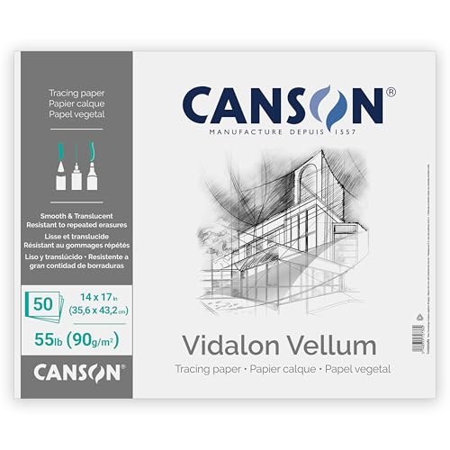 Canson Vidalon bloc vélin 14x17" pour calque et dessin de précision