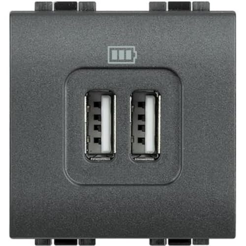 BTicino Living International L4285C2 Presa Caricatore USB, 2 Posti