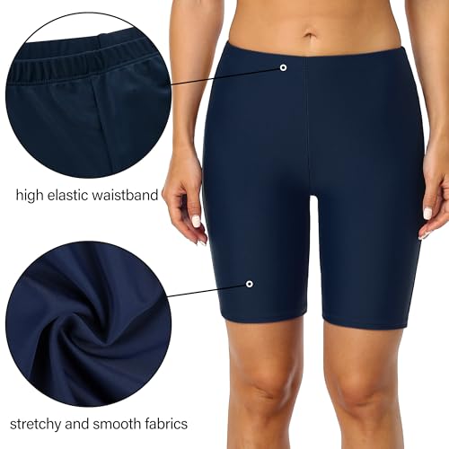 Firpearl Women Swim Shorts UV Sport Board Shorts Swimsuit Bottom Tankini US26 Navy