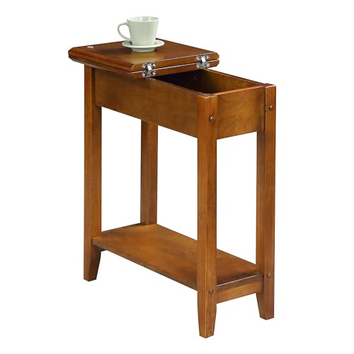 Image of Convenience Concepts American Heritage Flip Top End Table, Dark Walnut