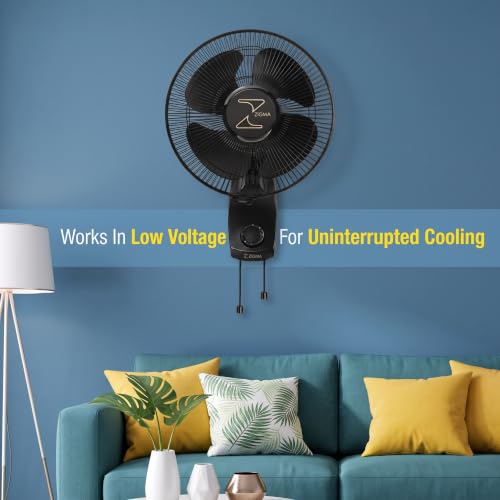 Image of ZIGMA Charm 300 MM High Speed Wall Fan - Powerful Airflow, Sleek Design, Silent Operation, Easy Mount Wall Mounted Fan for Home and Office (Black)