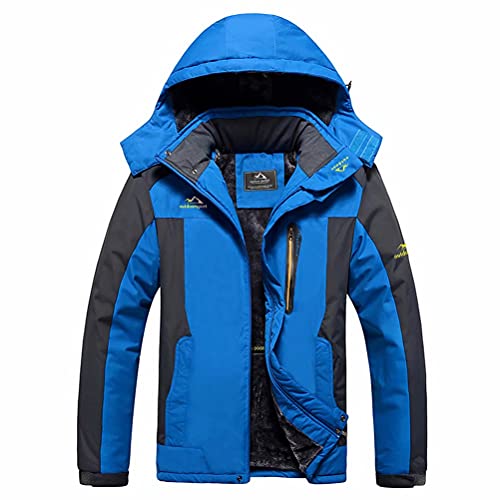 Snow Jacket Men Winter Jackets for Men with Hood Warm Jacket Fleece Lined Jacket Hiking Camping Jacket Ski Jacket Waterproof Jacket