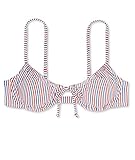 Xhilaration Women's Juniors' Textured Shirred Underwire Bikini Top - (Small, Multi Stripe)