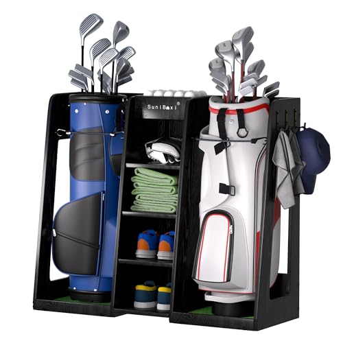 SuniBoxi Premium Wooden Golf Bag Organizer