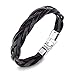 Produktbild YooAi Leder Woven Armband Retro Manschette Bangle Men Wrap Armbänder BW