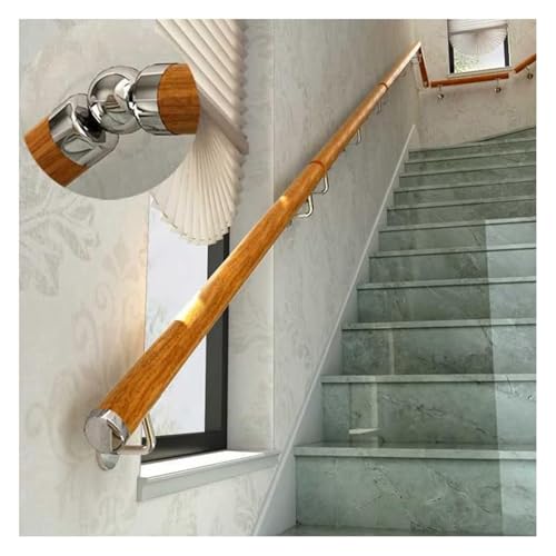 Main courante escalier bois 200cm rampe murale intérieur extérieur - 2