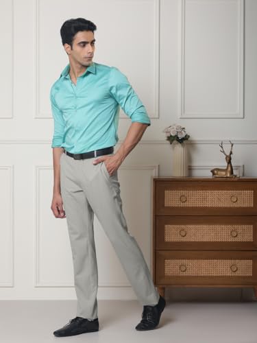 Image of SUBTRACT Slim-Fit Stretchable Lycra Formal Pants for Men with Flexible Waistband | Stylish Men's Wear Trousers for Office or Party |Dress Trouser Pant