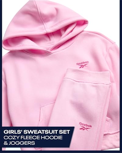 Reebok Toddler Girls Sweatsuit 2 Piece Set Fleece Hoodie Jogger Sweatpants - image 4