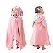 HUOCAI toalla de baño para niños, Toalla de bebé con capucha, Extra grande y absorbente Toalla de conejito para 5-10 años Niño y Niña, Toallas de Baño para Niños y Niñas (rosado, 85x150cm)