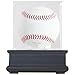 DisplayGifts Baseball Display Case Wooden Lacrosse Ball Stand - 98% UV High Protection All -Sides Closure Cube for a Home Run or Autographed Ball Black Bottom