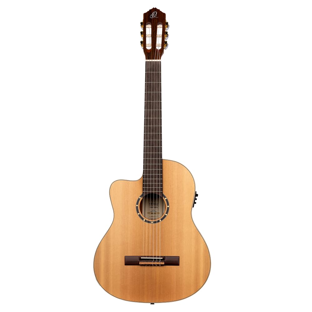 Ortega RCE131L - Guitarra clásica, cedro y caoba, para zurdos, tamaño 4/4, color blanco