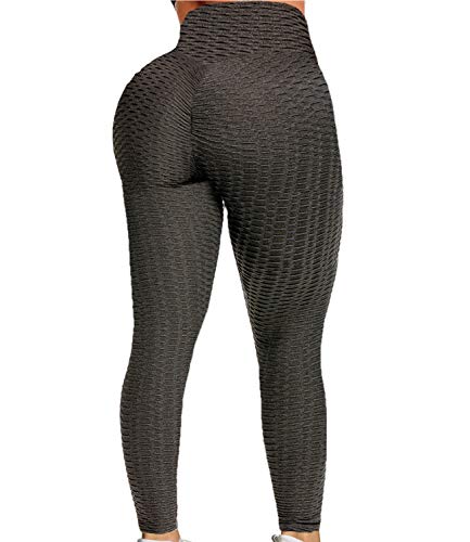 CROSS1946 Women s Textured Booty Yoga Pants High Waist Ruched Workout Butt Lifting Pants Tummy Control Push Up #1 Texture X- Flex Grey-Blue,S