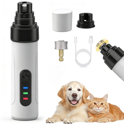 Ntrjtrss Lime à Ongles Chien, Lime pour Chien Silencieux, Lime Ongle Griffes Chien Electrique, Rechargeable Lime Griffe Chien Electrique, Professionnel Sécurité Coupe Griffe Chien Chat