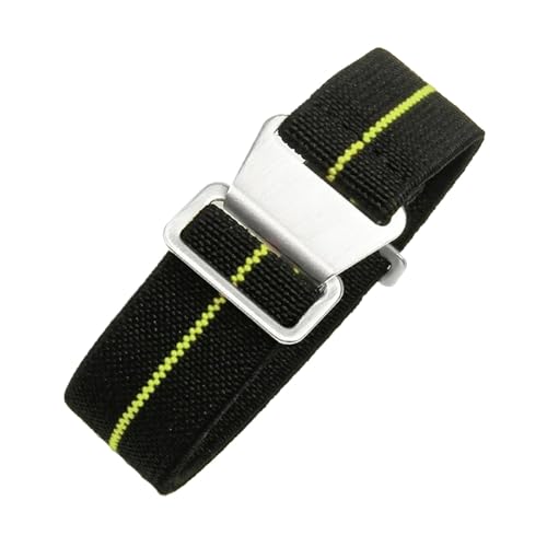 18 20 22mm �i�C�����X�g���b�v Samsung Galaxy Watches 3�Ή� Amazfit Watch Troops �p���V���[�g�o�b�N�p�b�N �E�H�b�`�o���h�Ή�(Black Yellow,20MM_BLACK BUCKLE)