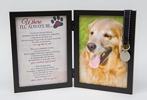 Where I'll Always Be Dog Memorial Photo Frame - Thoughtful Pet Memorial Gift (Frame With Pet Tag) #TOP17
