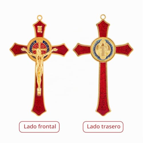 Miniatura 3 de Crucifijo Rojo De San Benito, Crucifijo Para Decoración Católica, Medalla De San Benito, Cruz Colgante De Jesucristo, Crucifijo Del Perdón, Medalla De San Benito Para Decoración Del Hogar