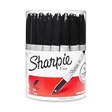 Sharpie Fine Point Permanent Marker, Black (Canister with 36 Pens)