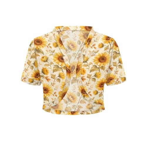Image of Womens Short Sleeve Cardigans Lightweight Summer Cardigan Trendy Bolero Shrug Cute Floral Cardigan Sheer Bolero