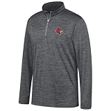 Top of the World NCAA Louisville Cardinals Men's Space Dyed Poly Quarter Zip Pullover, Graphite,...