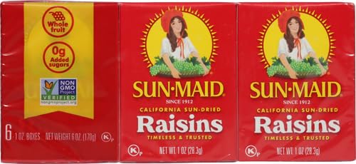 Image of Sun-Maid California Sun-Dried Raisins - (24 Pack) 1 oz Snack-Size Box - Dried Fruit for Healthy Snacks, School Lunches, and Natural Sweeteners