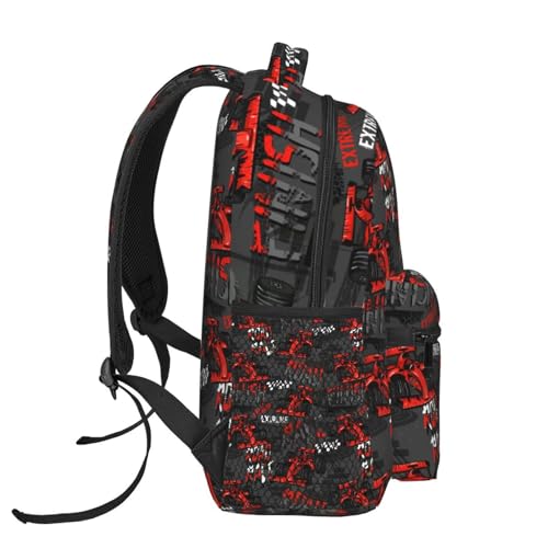 Car Racing Backpack Large Capacity Lightweight Casual Travel Sports Backpack 11.4X7.8X15.7 inch3