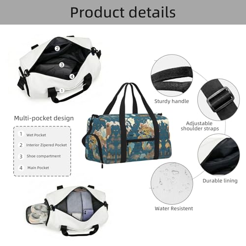 Bolsa de equipaje deportiva de mano impermeable y espaciosa para escapadas activas 5