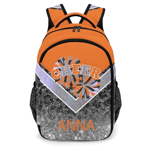 Cheer Cheerleader Waterproof Backpack Casual Daypack Shcoolbag Book Bag for Boys Girls Orange