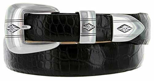 S8634 Diamond Genuine Full-Grain Cowhide Leather Dress Belt 1-1/8