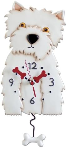 Allen Designs P1328 Orologio Westie In Resina - Design Michelle Allen - 36 Cm - Dipinto A Mano - 3