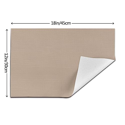 Set de table tissé marron clair rectangle 30x45 cm lot de 6 napperons lavables